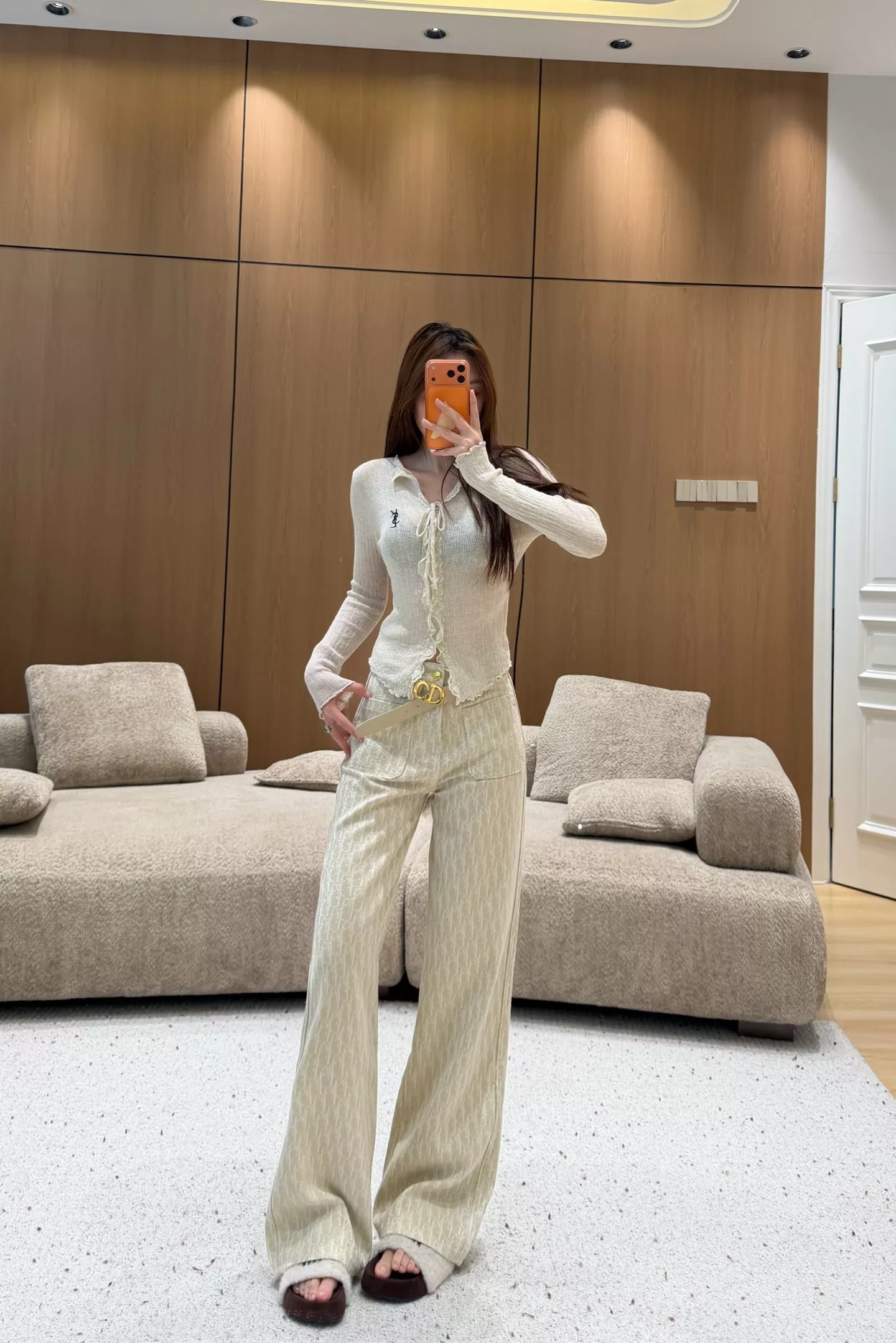 디올 자카드 암문 와이드 팬츠 상세 이미지 27