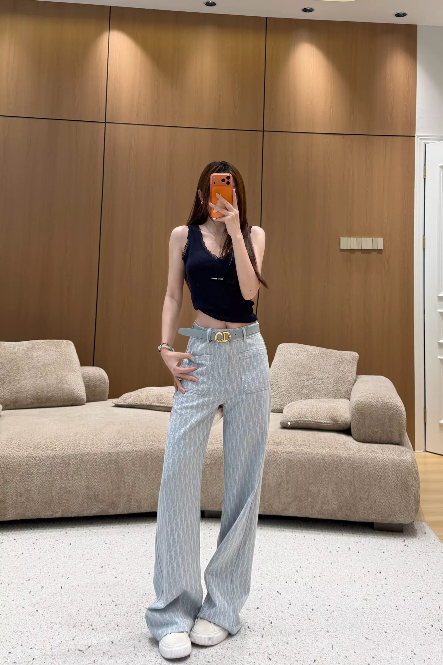 디올 자카드 암문 와이드 팬츠 상세 이미지 20