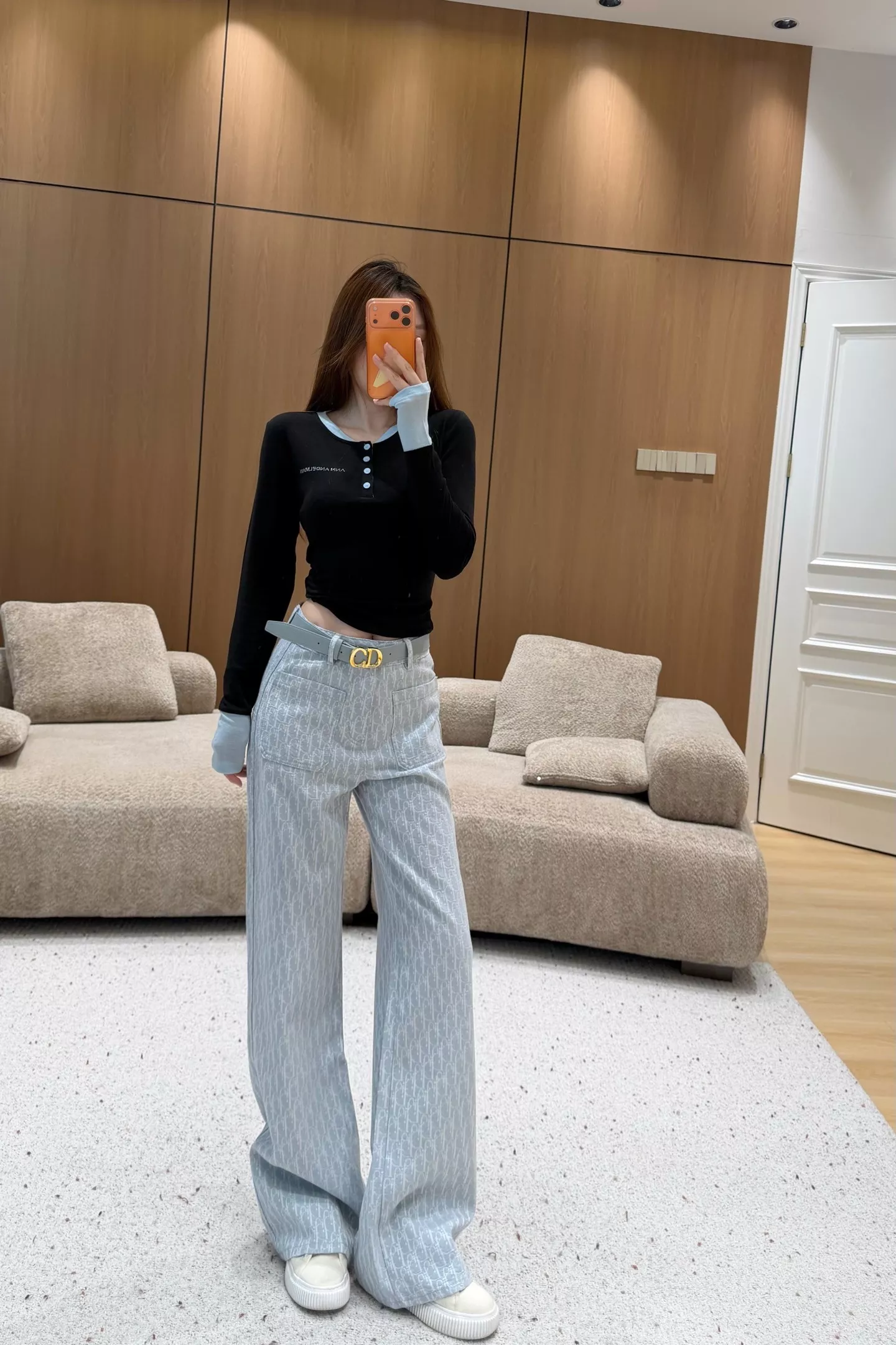 디올 자카드 암문 와이드 팬츠 상세 이미지 11