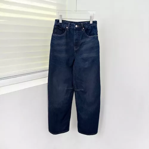 메종마르지엘라 워싱 자수 데님 팬츠