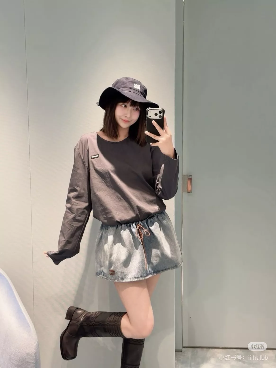 미우미우 워싱 데님 벌룬 스커트 상세 이미지 20