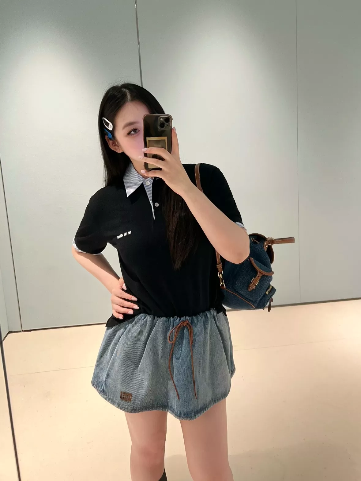 미우미우 워싱 데님 벌룬 스커트 상세 이미지 16