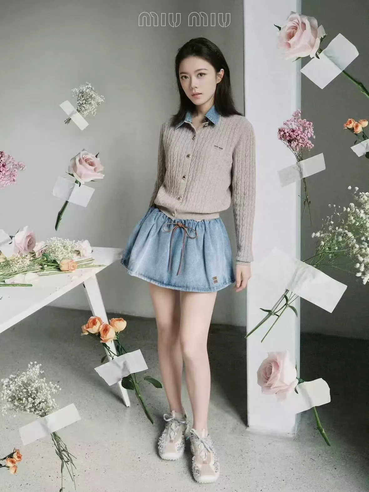 미우미우 워싱 데님 벌룬 스커트 상세 이미지 10