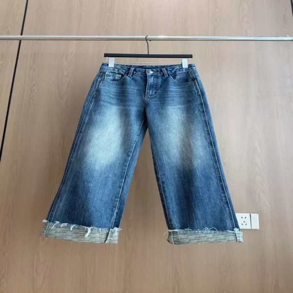 발렌시아가 빈티지 워싱 하이웨이스트 와이드 데님 팬츠
