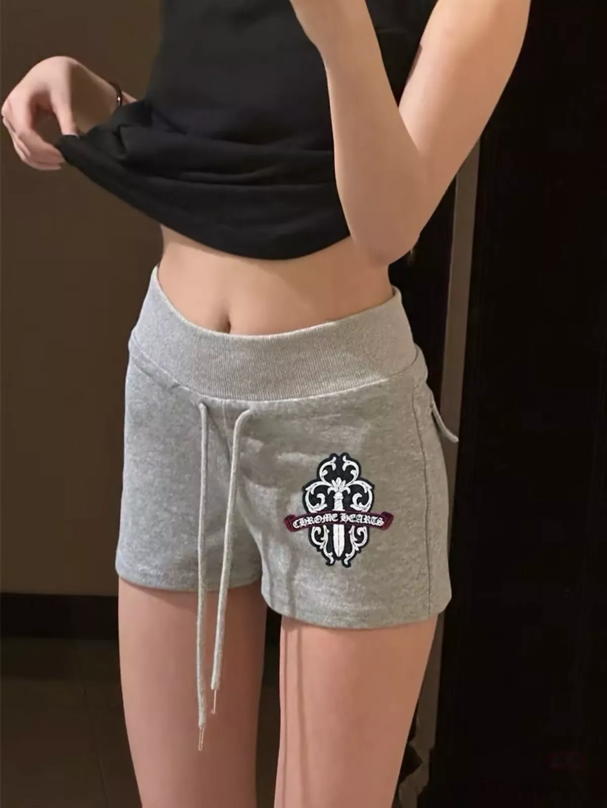 크롬하츠 자수 패치 코튼 하프 팬츠 상세 이미지 59