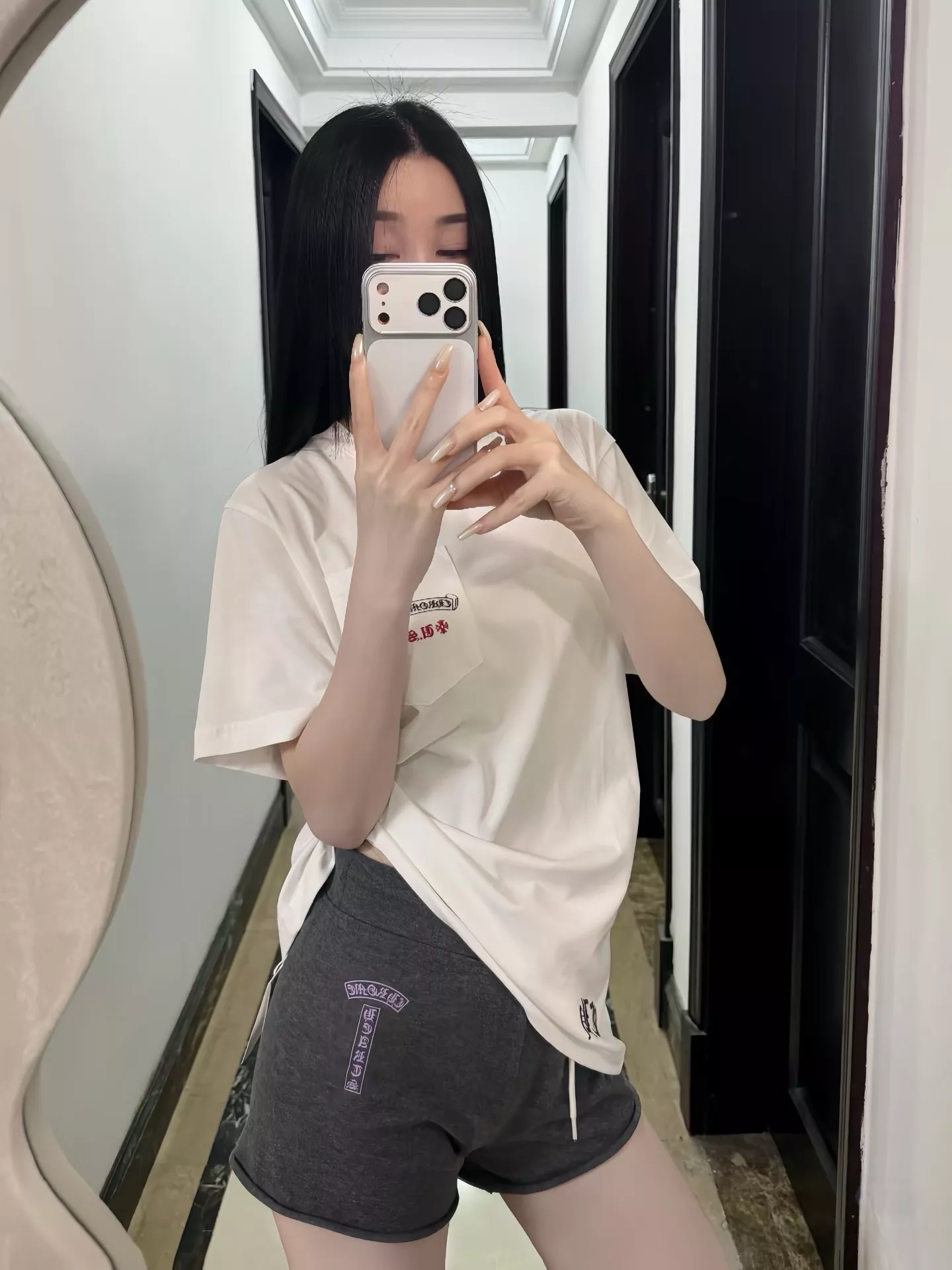 크롬하츠 자수 디테일 코튼 하프 팬츠 상세 이미지 38