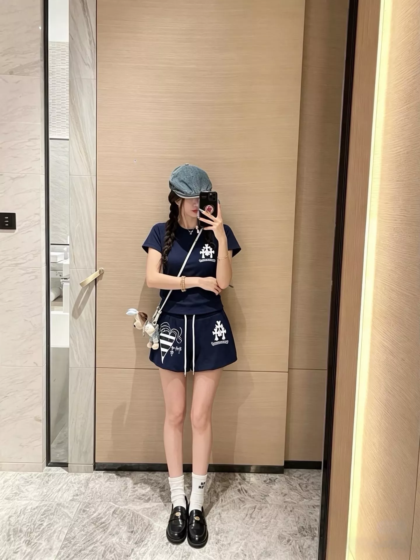 크롬하츠 자수 그래픽 코튼 하프 팬츠 상세 이미지 54