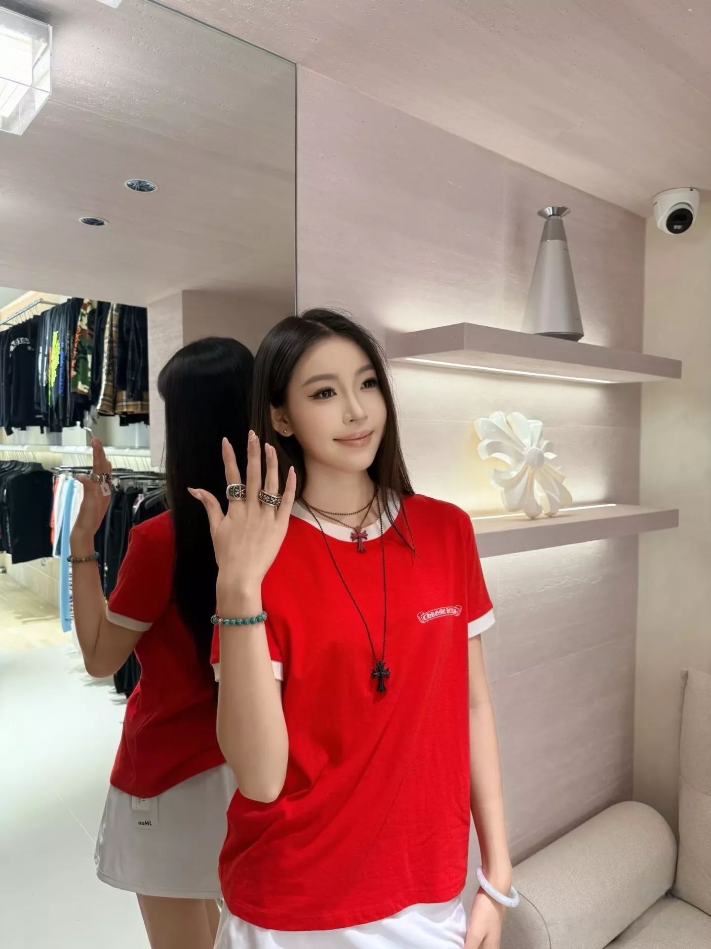 크롬하츠 로고 디테일 반소매 티셔츠 상세 이미지 163