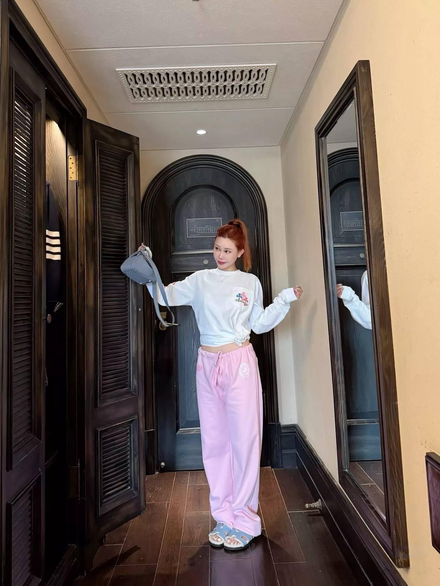 크롬하츠 핑크 코튼 트레이닝 팬츠 상세 이미지 67