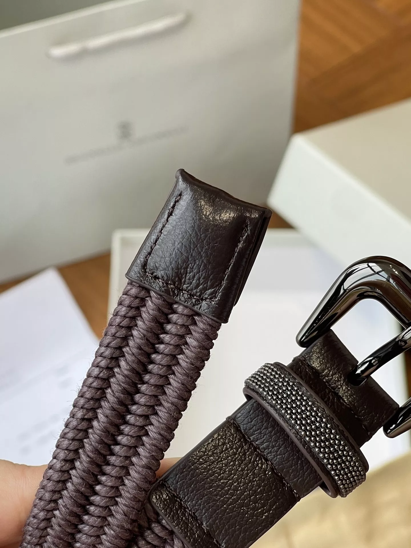 브루넬로쿠치넬리 스터드 장식 브레이드 벨트 상세 이미지 82
