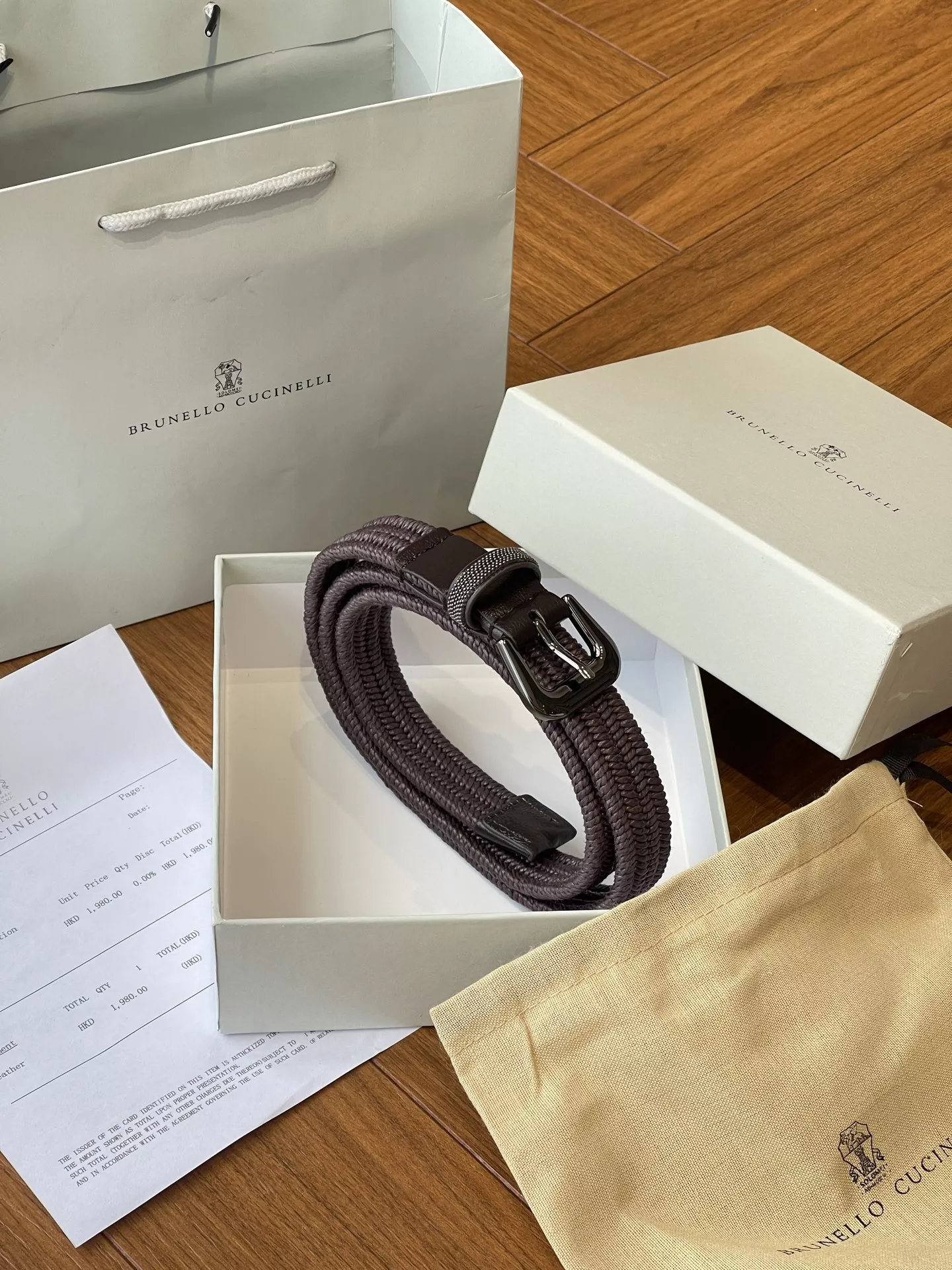브루넬로쿠치넬리 스터드 장식 브레이드 벨트 상세 이미지 42