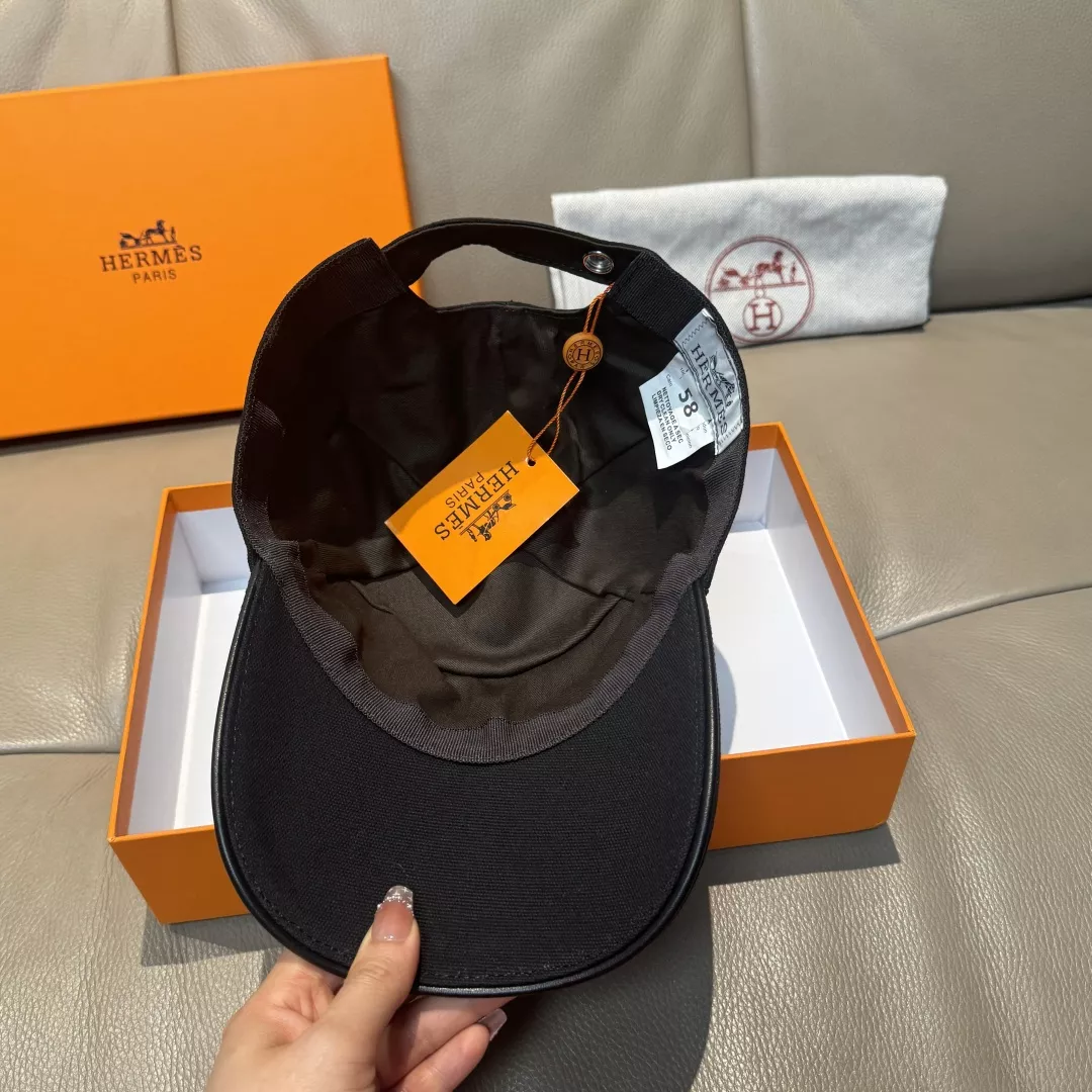 에르메스 클래식 에이치 캔버스 레더 볼캡 상세 이미지 15