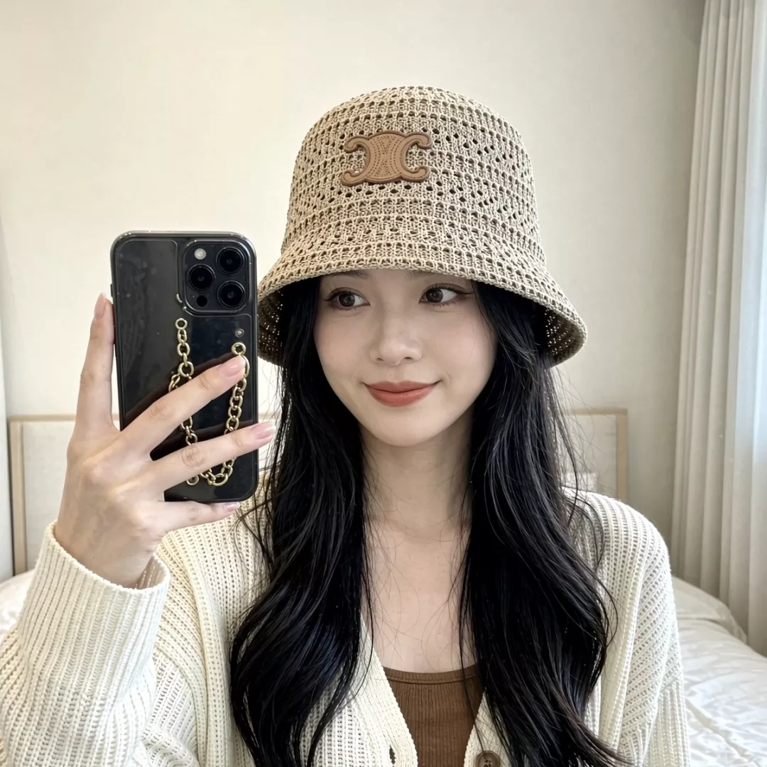 셀린느 니트 짜임 캐주얼 버킷햇 상세 이미지 3