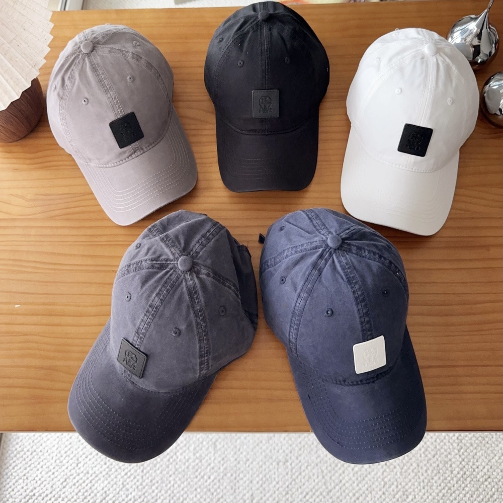 브루넬로쿠치넬리 로고 패치 베이스볼 캡
