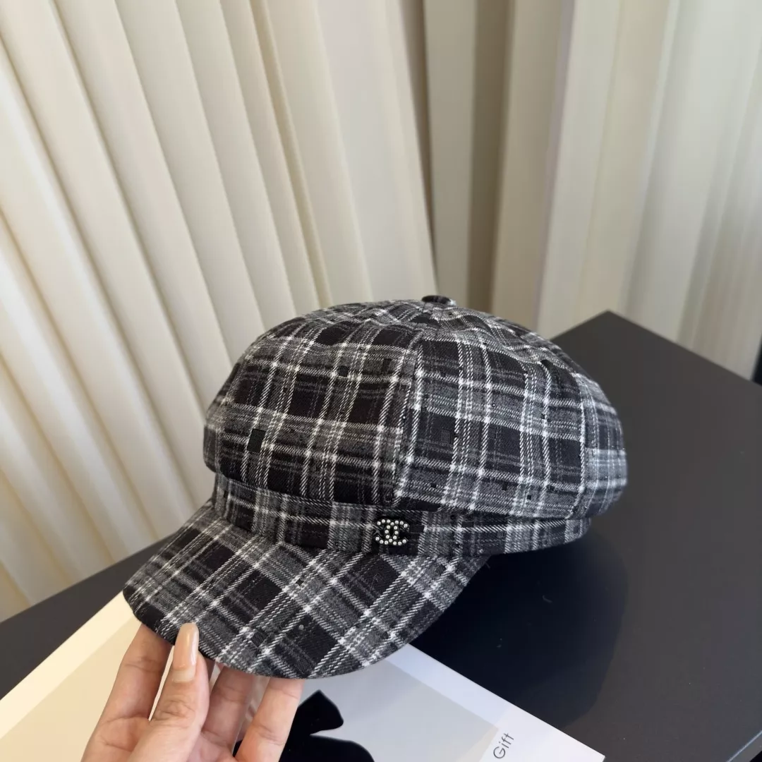 샤넬 체크 패턴 군모 상세 이미지 3