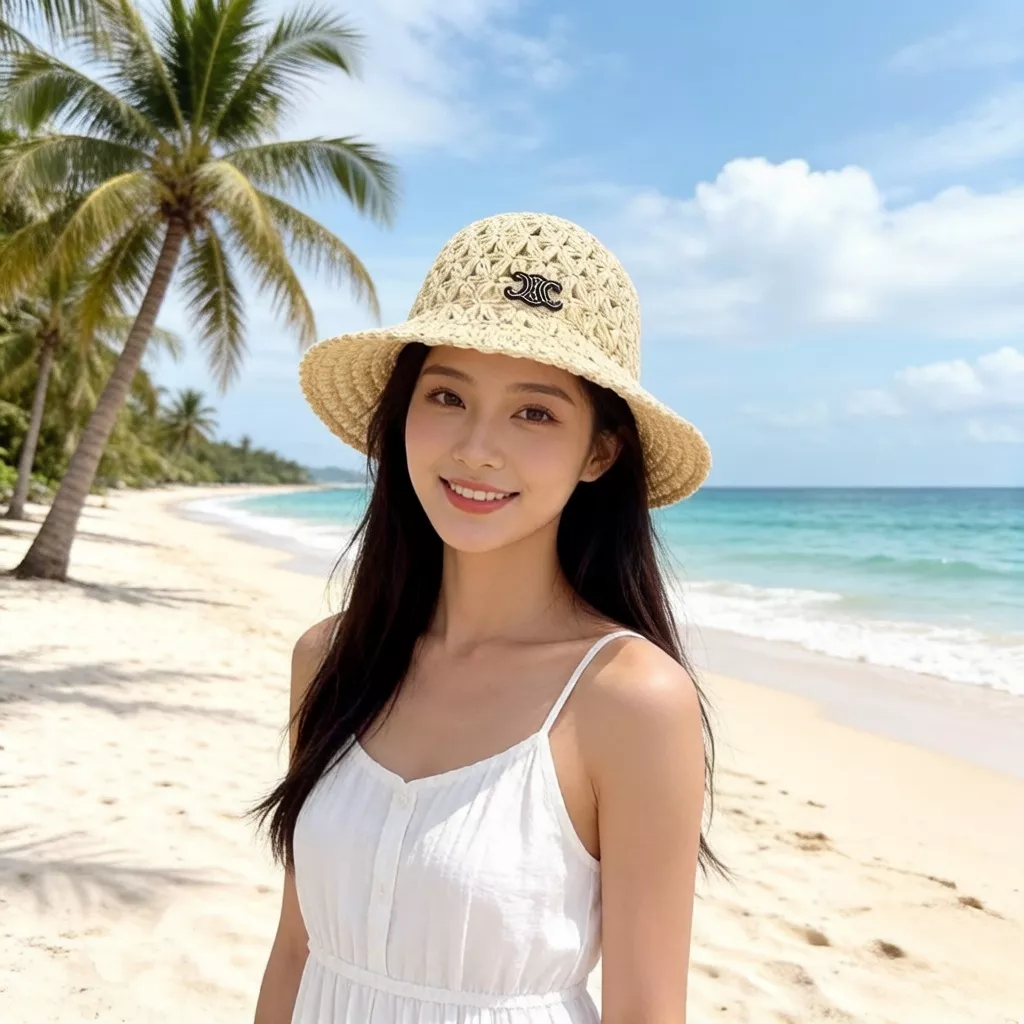 셀린느 펀칭 라피아 스타일 챙모자 상세 이미지 9