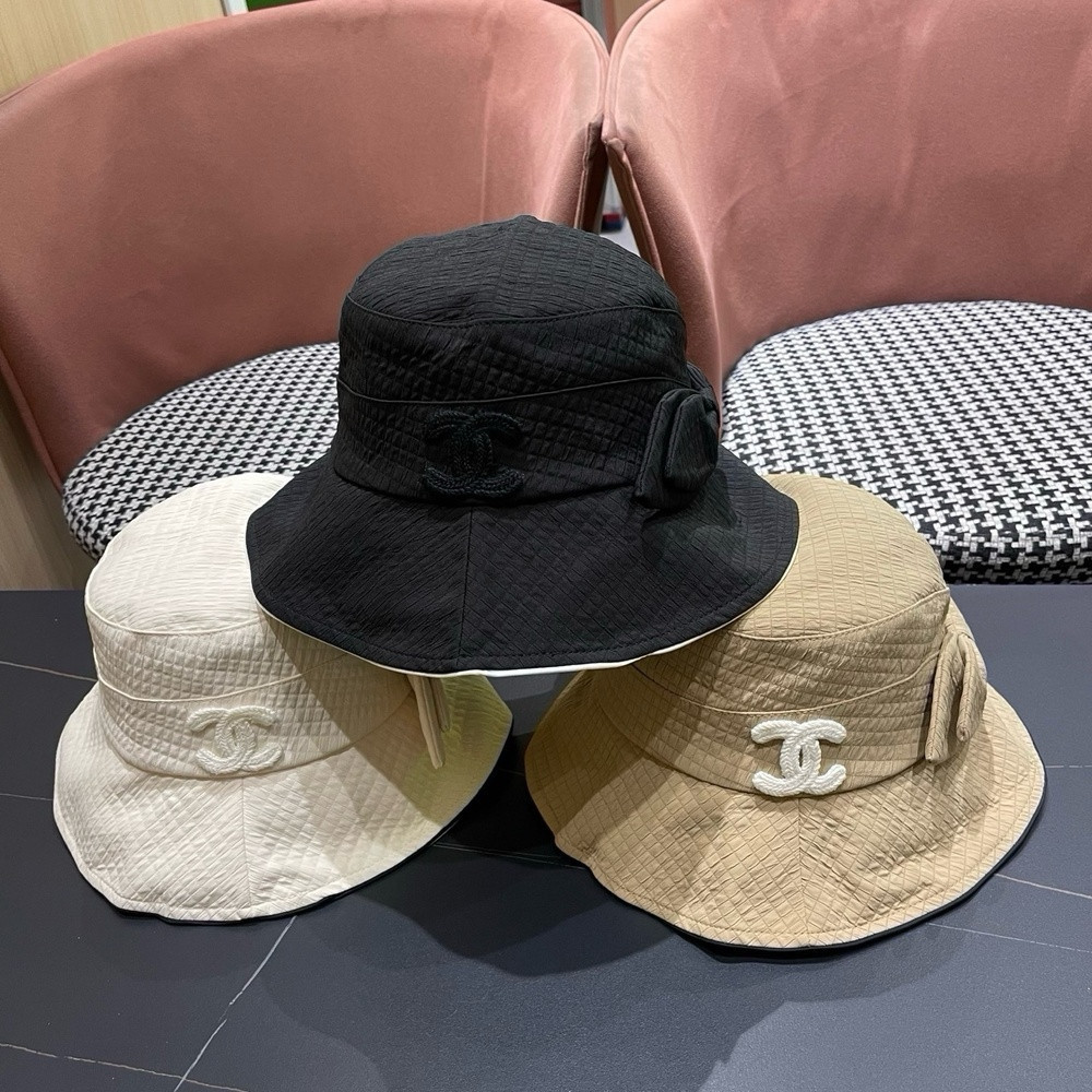 샤넬 로고 장식 심플 버킷햇