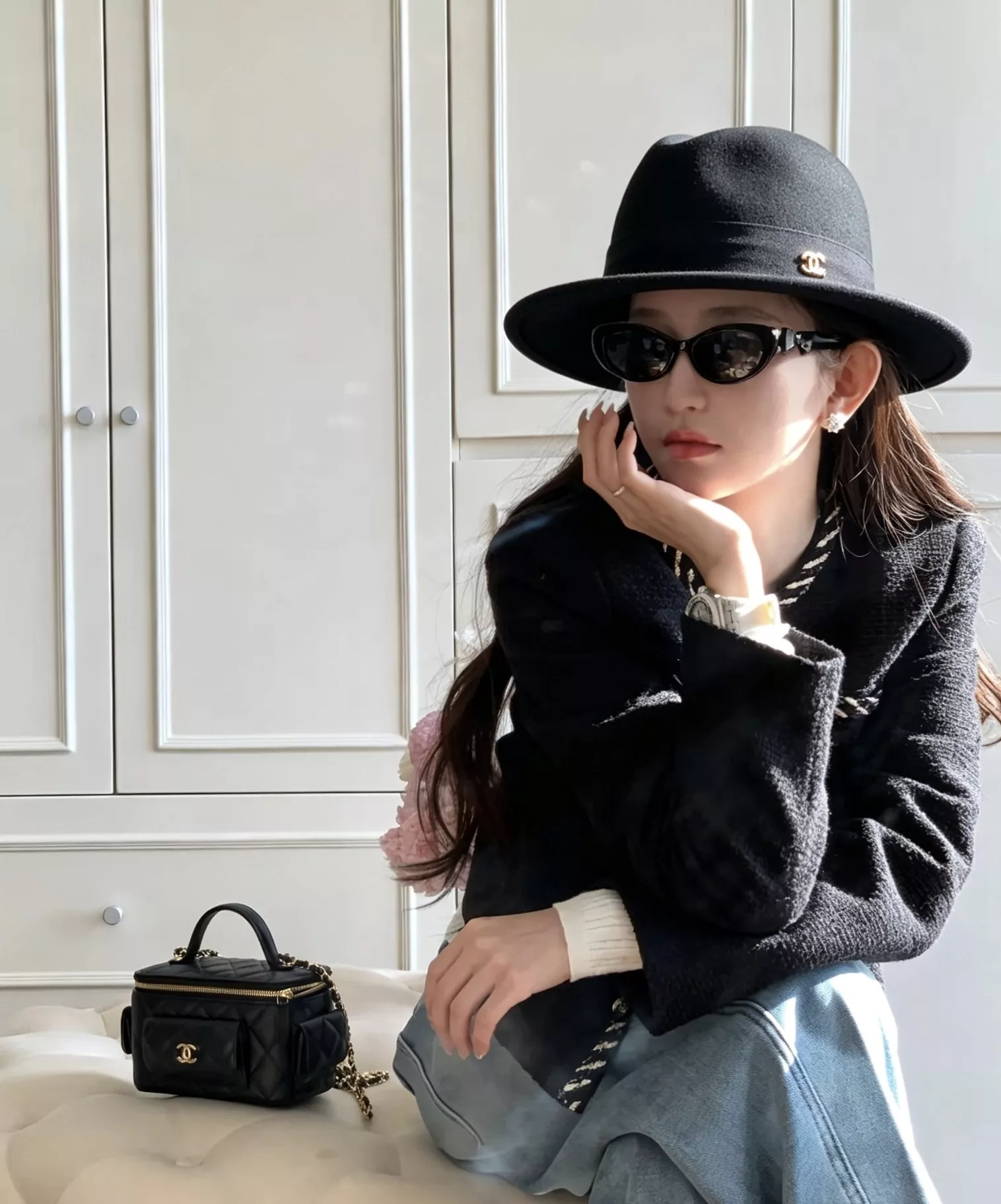 샤넬 호주양모 리본 장식 페도라 상세 이미지 30