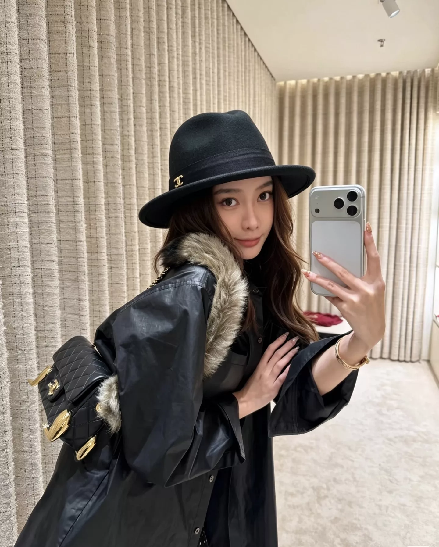 샤넬 호주양모 리본 장식 페도라 상세 이미지 28