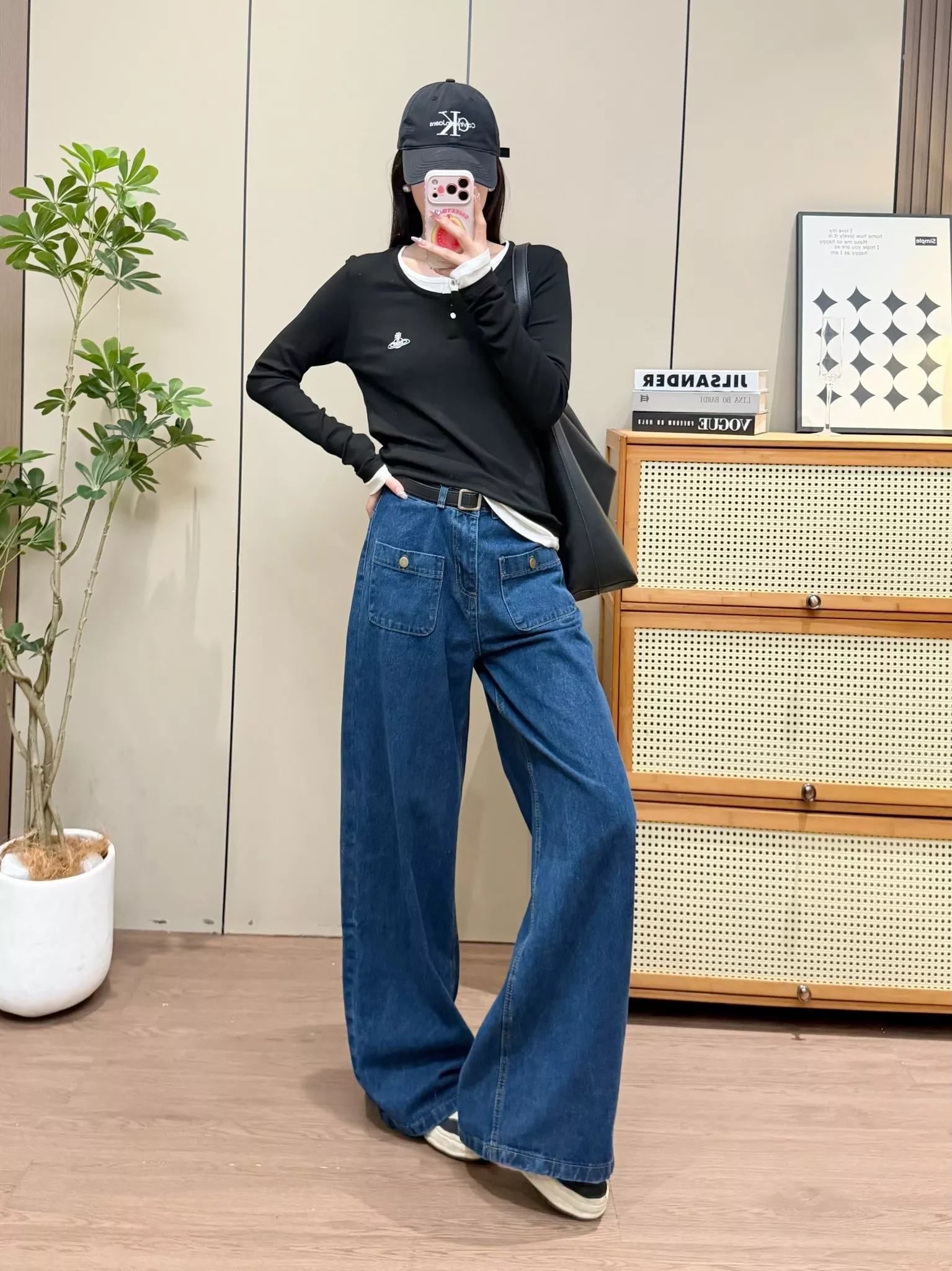 산드로 투포켓 하이웨이스트 와이드 데님 팬츠 상세 이미지 22