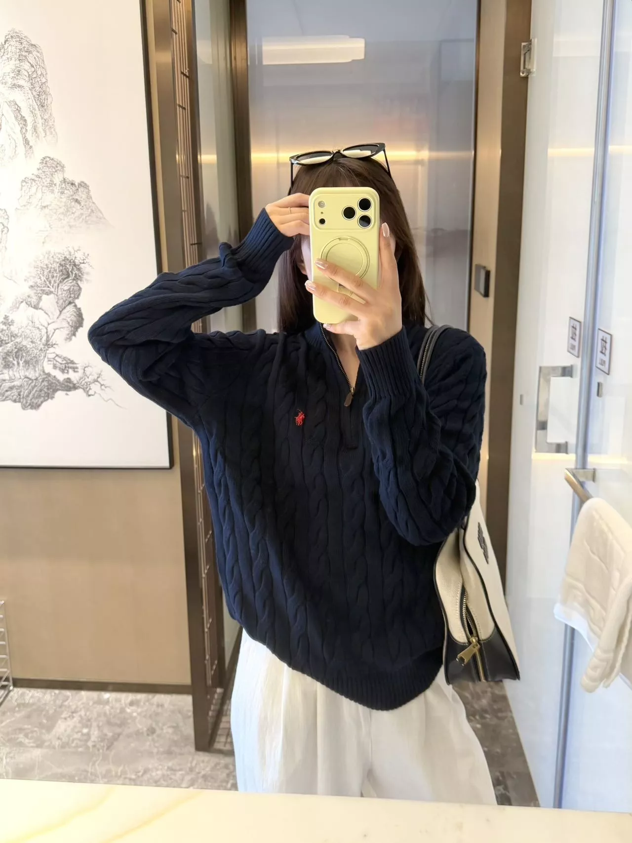 랄프로렌 케이블 반집업 니트 재킷 상세 이미지 56