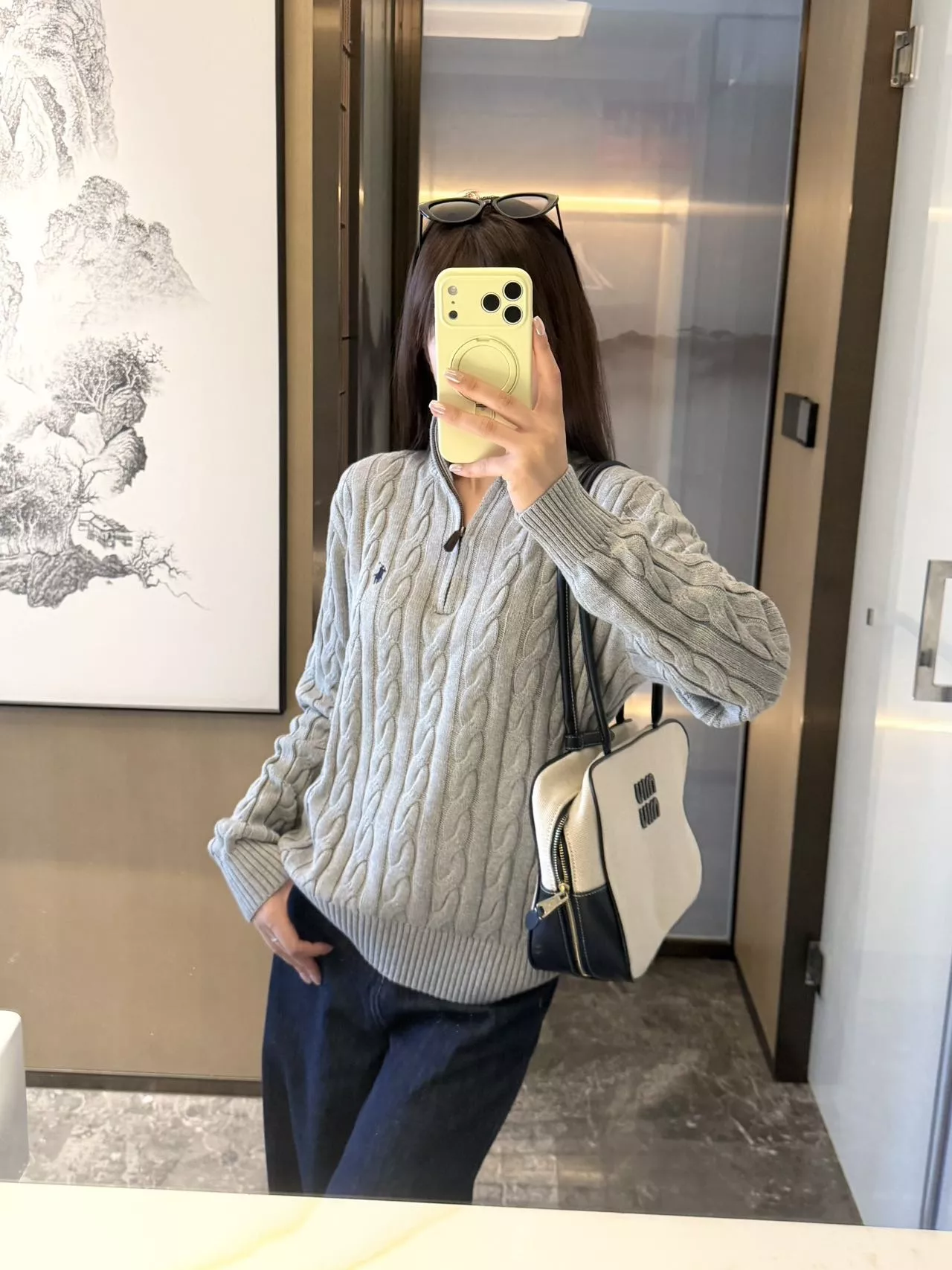랄프로렌 케이블 반집업 니트 재킷 상세 이미지 77