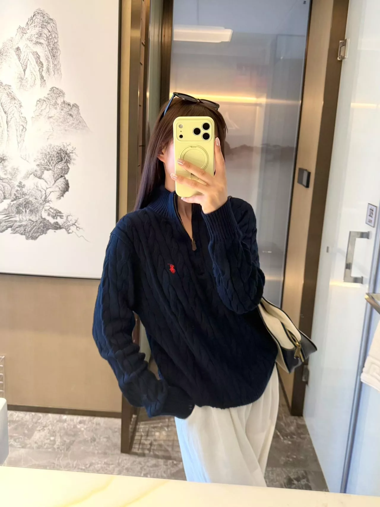 랄프로렌 케이블 반집업 니트 재킷 상세 이미지 51
