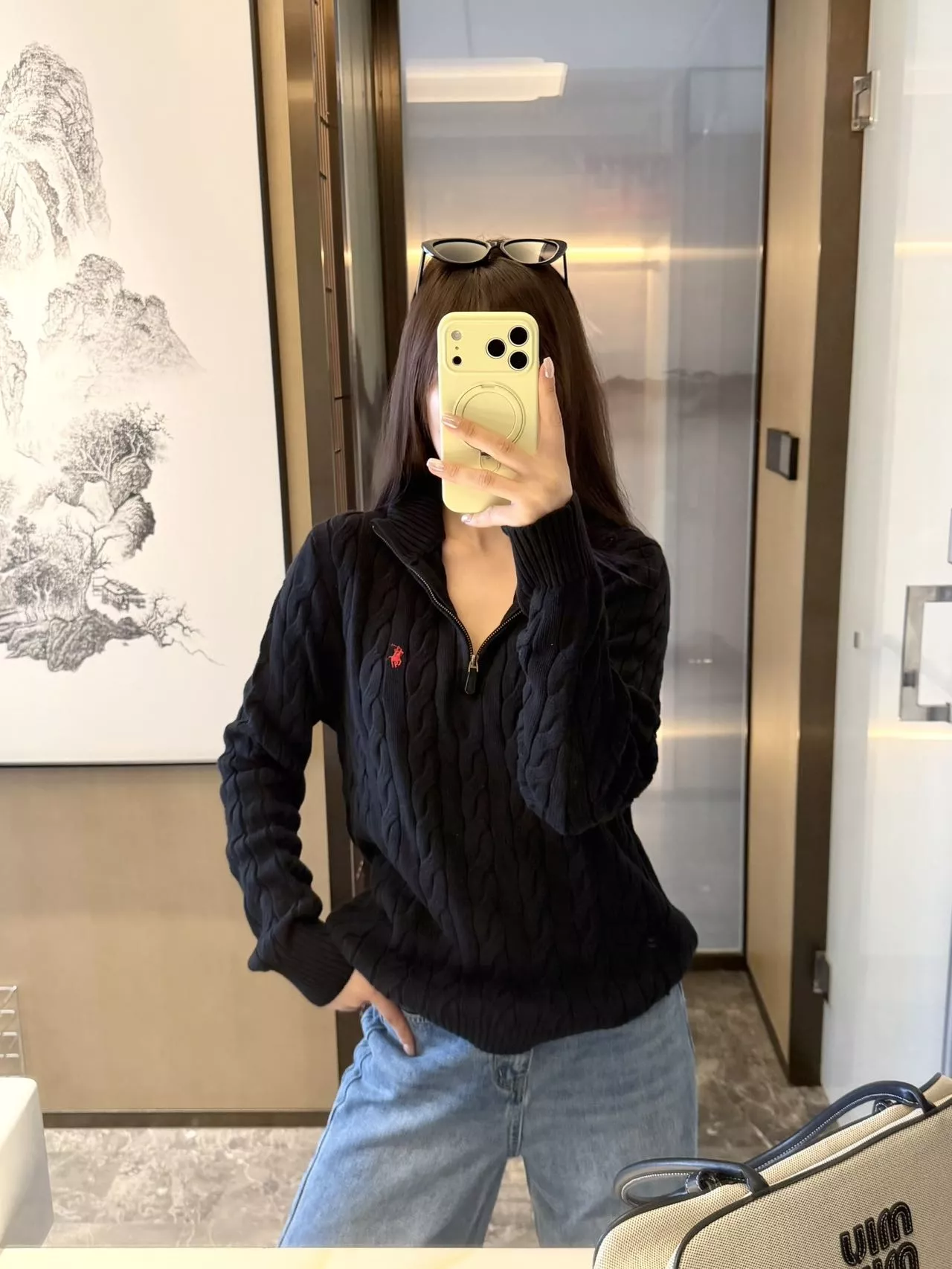 랄프로렌 케이블 반집업 니트 재킷 상세 이미지 33