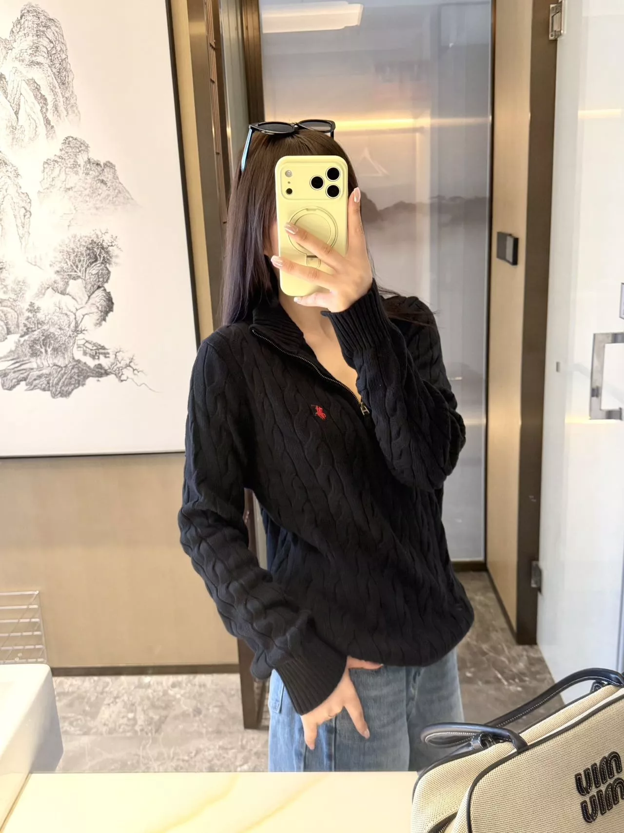 랄프로렌 케이블 반집업 니트 재킷 상세 이미지 34