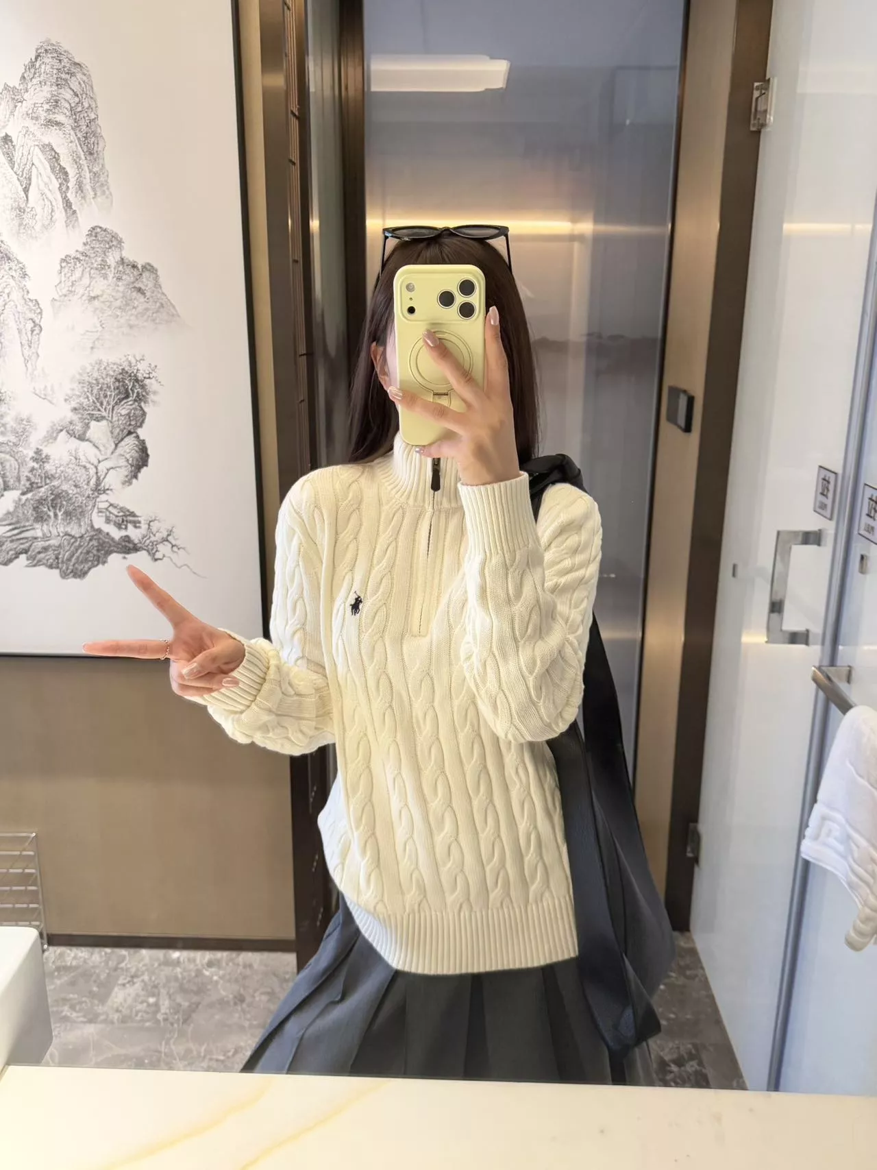랄프로렌 케이블 반집업 니트 재킷 상세 이미지 47