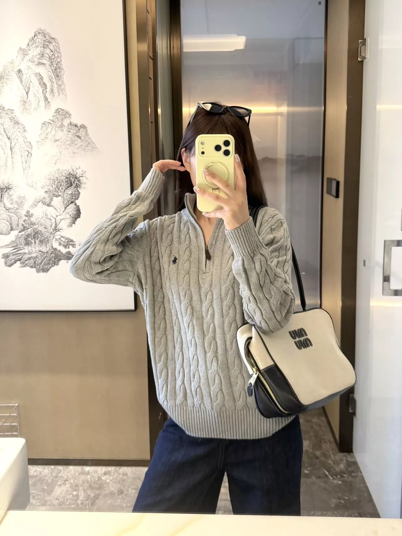 랄프로렌 케이블 반집업 니트 재킷 상세 이미지 78