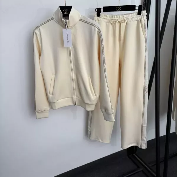 디올 로고 테이프 하이넥 집업 재킷 밴딩 팬츠 세트
