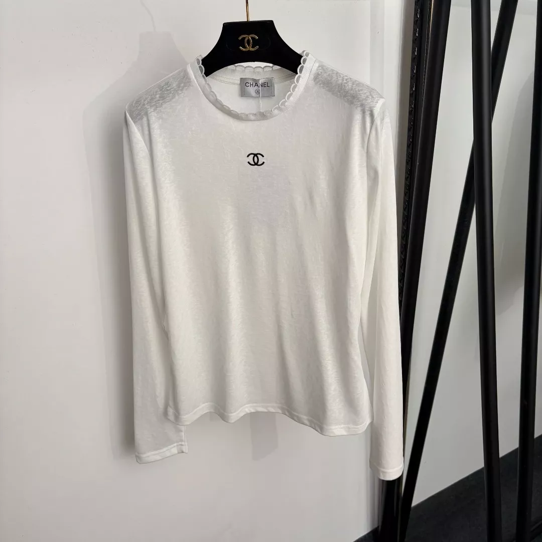 샤넬 로고 자수 프릴 긴소매 티셔츠 상세 이미지 13