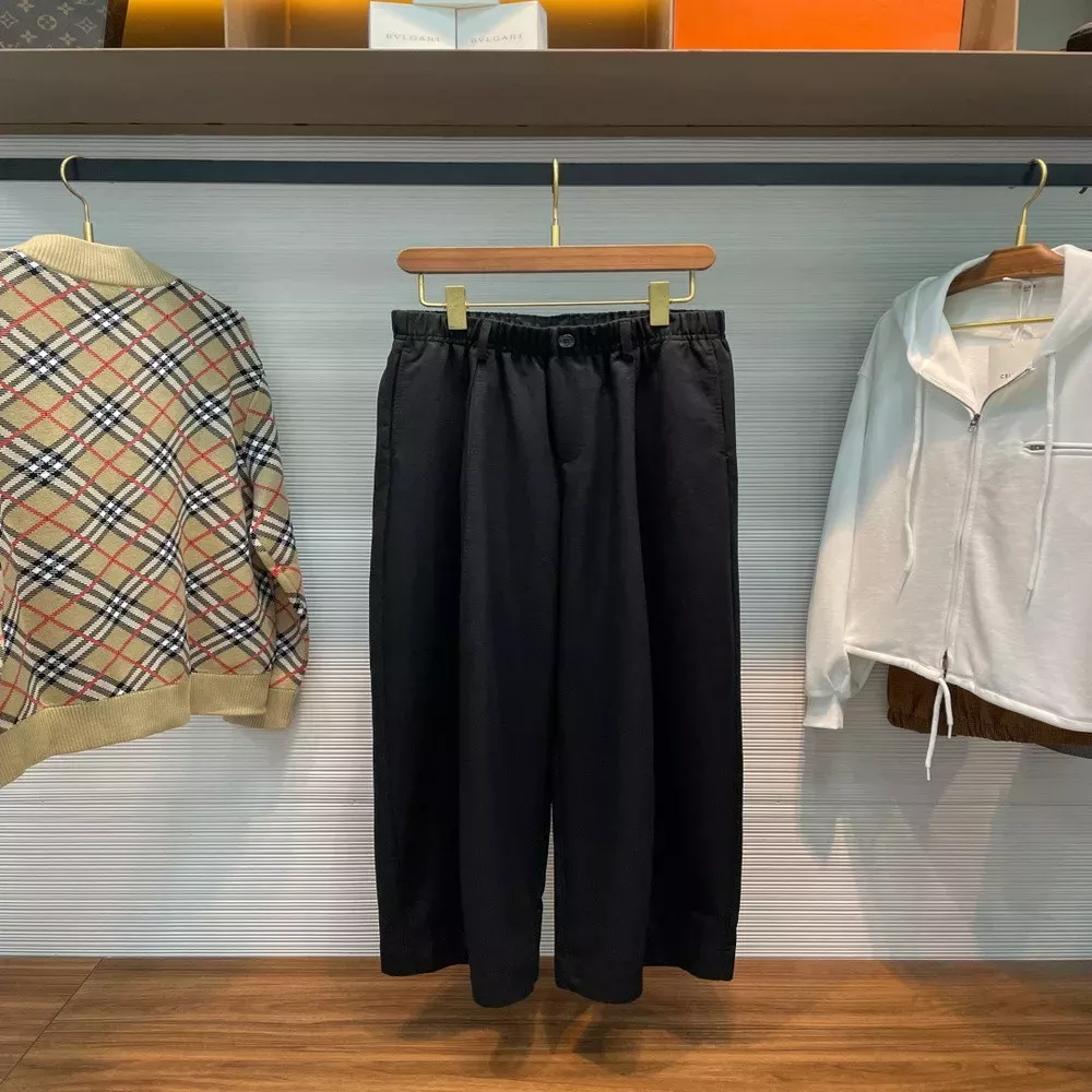 로에베 블랙 사선 트윌 와이드 캐주얼 팬츠