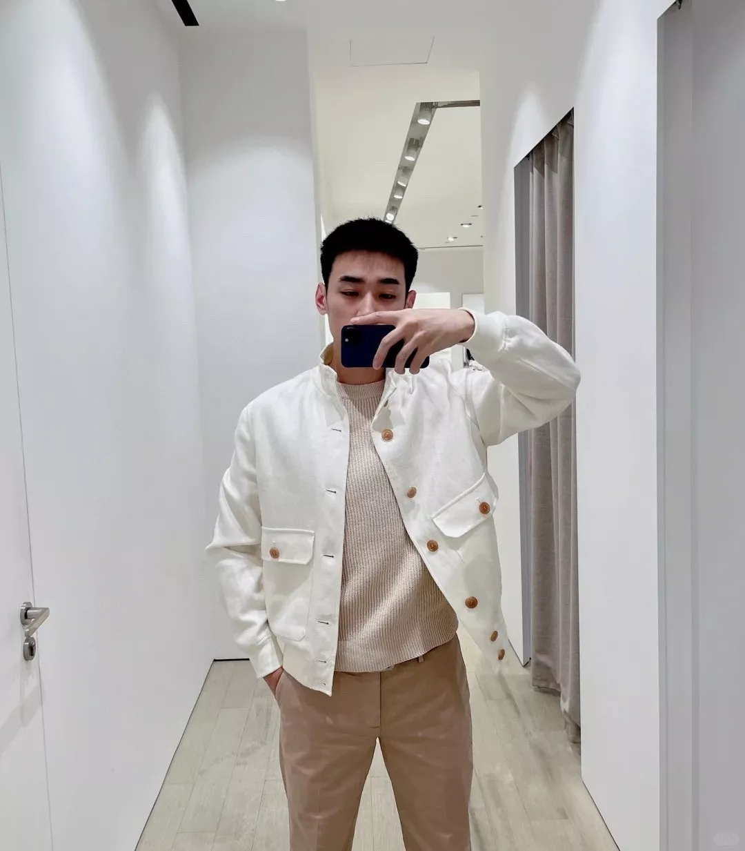브루넬로쿠치넬리 울 혼방 스탠드칼라 버튼 재킷 상세 이미지 24