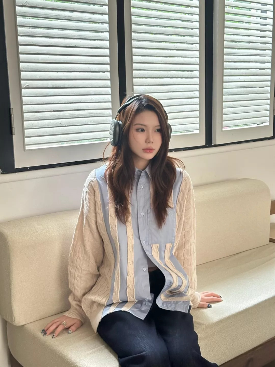 로에베 복고 케이블 니트 패널 포켓 자수 긴소매 셔츠 상세 이미지 21