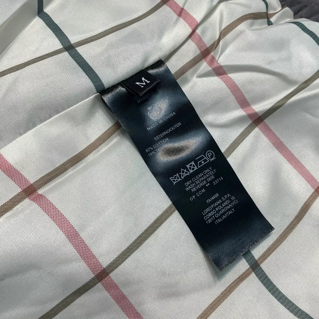 로로피아나 퀼팅 기하학 패턴 하이넥 집업 재킷 상세 이미지 18
