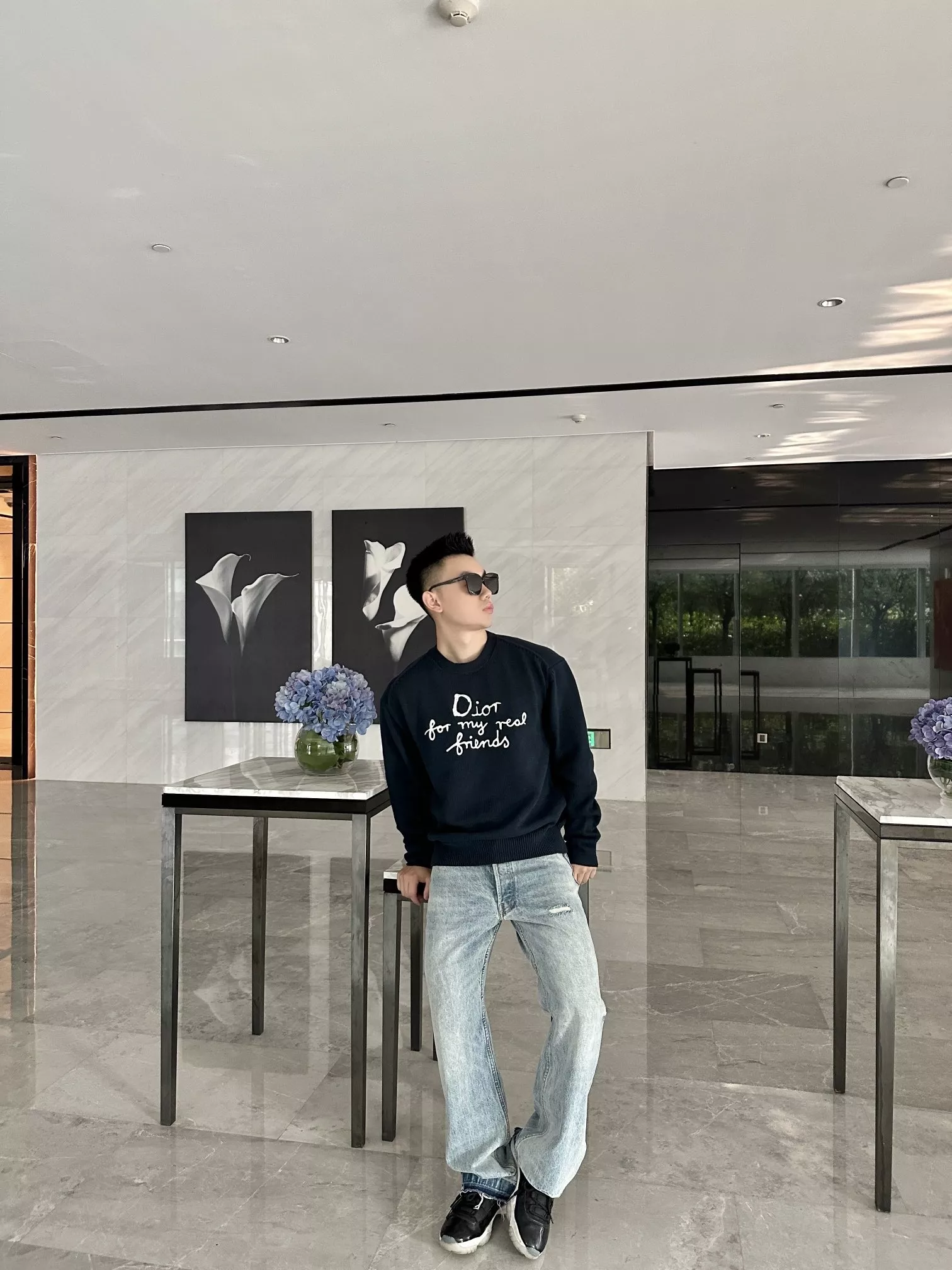 디올 자수 레터링 긴소매 니트 상세 이미지 20