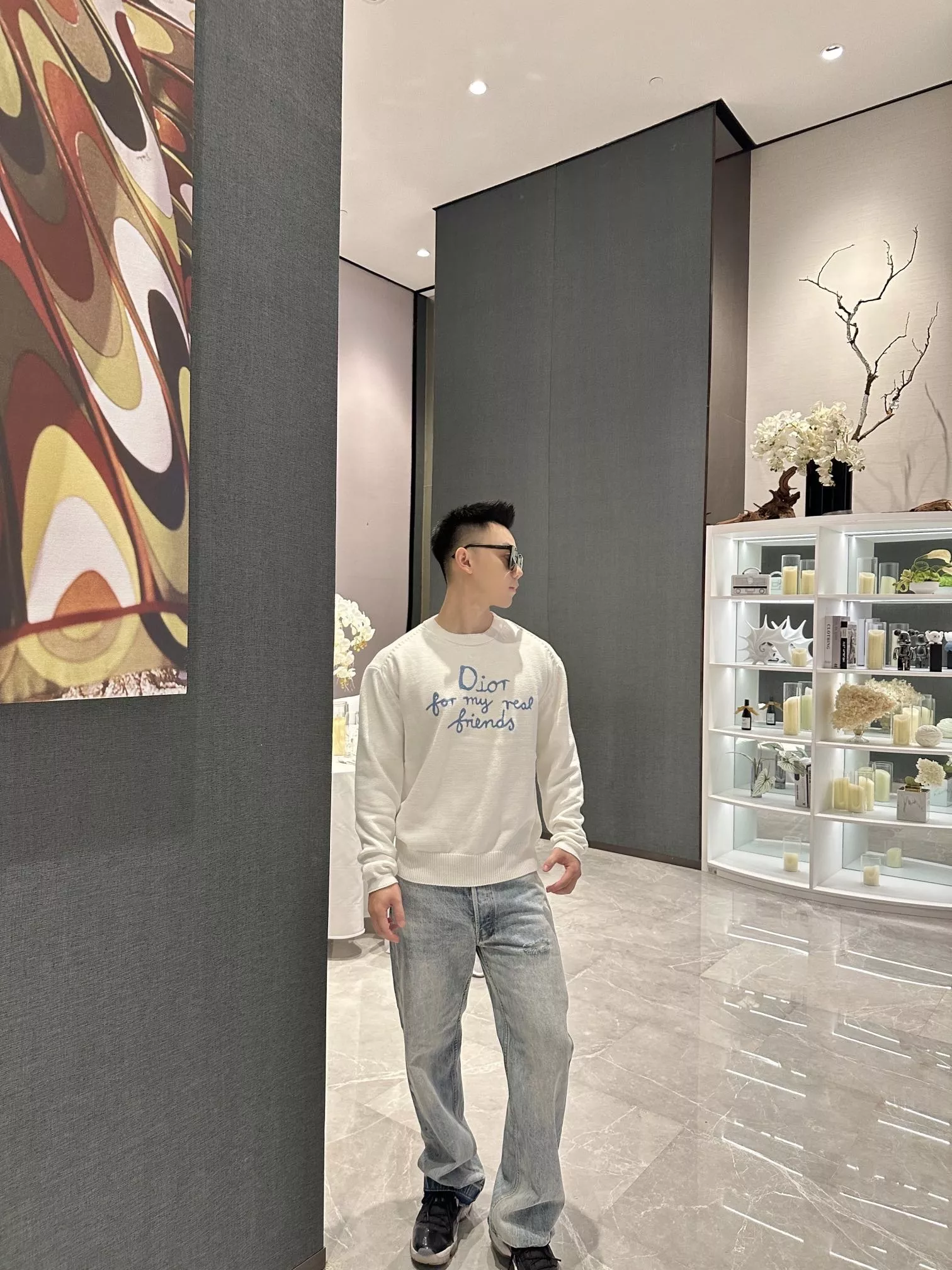 디올 자수 레터링 긴소매 니트 상세 이미지 32