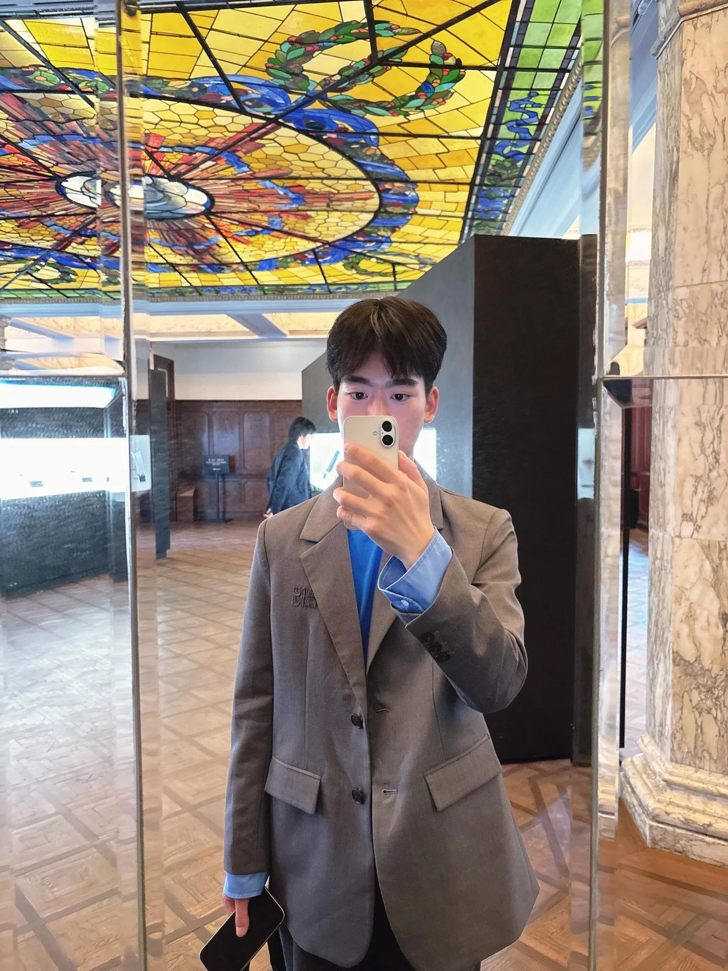 미우미우 로고 싱글브레스트 울 정장 재킷 상세 이미지 23