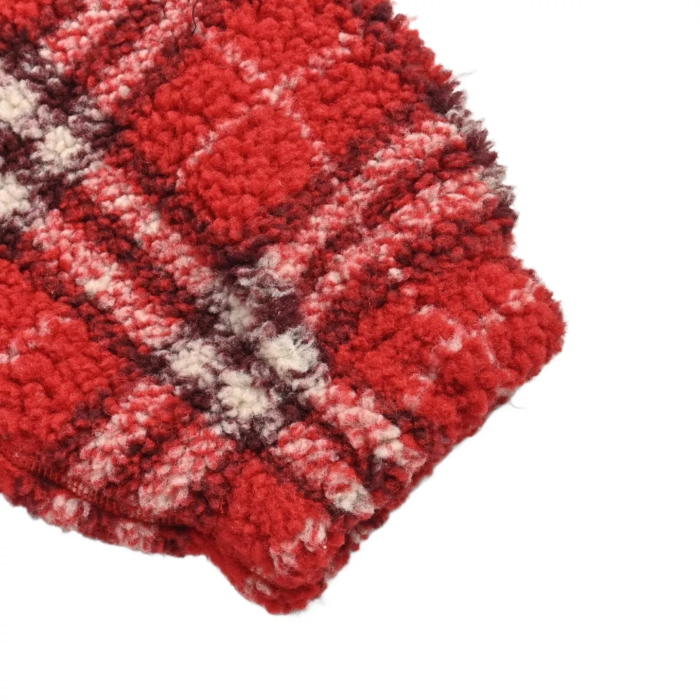 버버리 레드 체크 울 혼방 테디 플리스 집업 재킷 상세 이미지 10