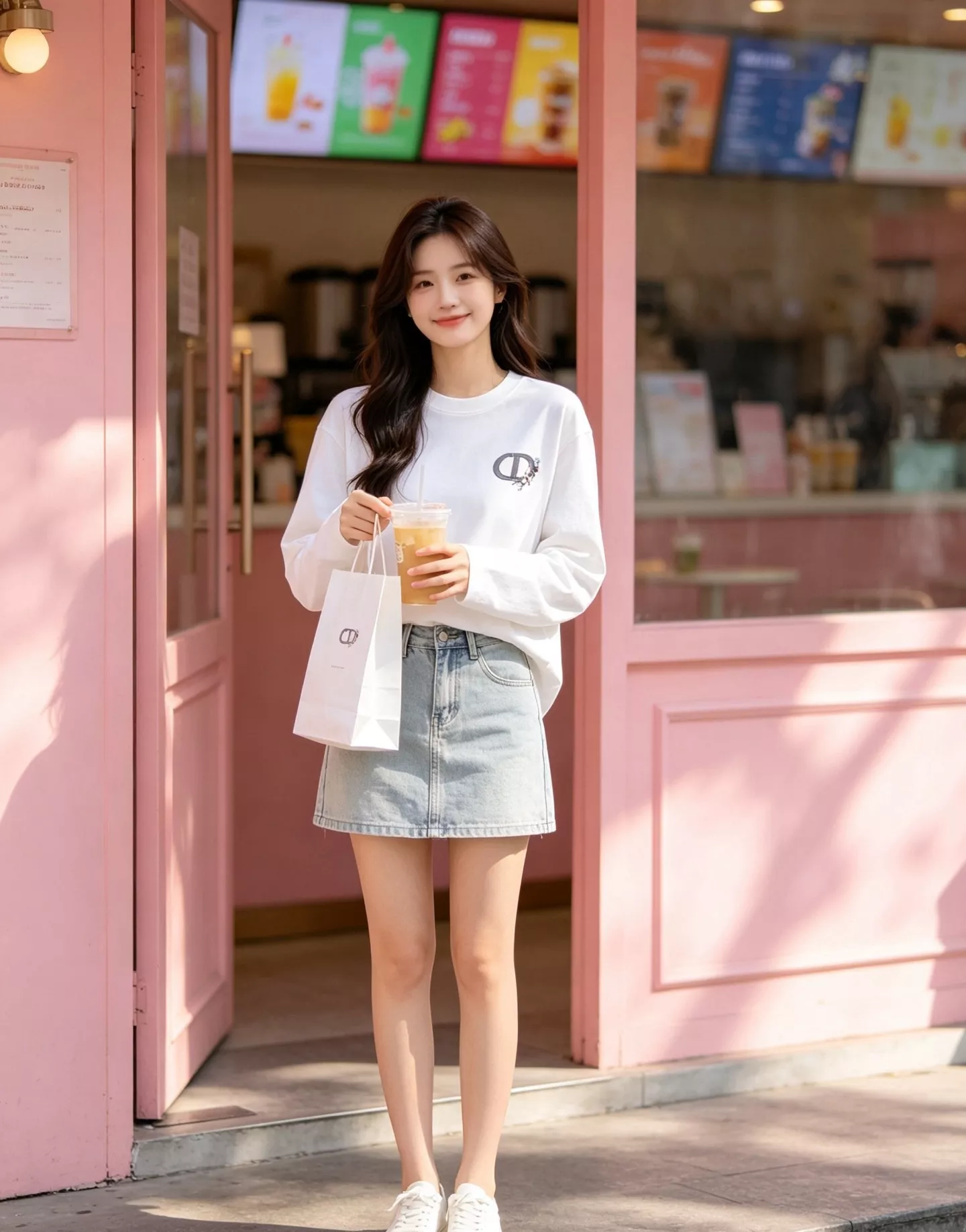 디올 CD 레터링 플라워 자수 긴소매 티셔츠 상세 이미지 14