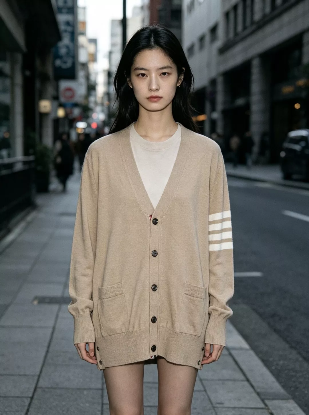 톰브라운 메리노 울 브이넥 긴소매 가디건 상세 이미지 19