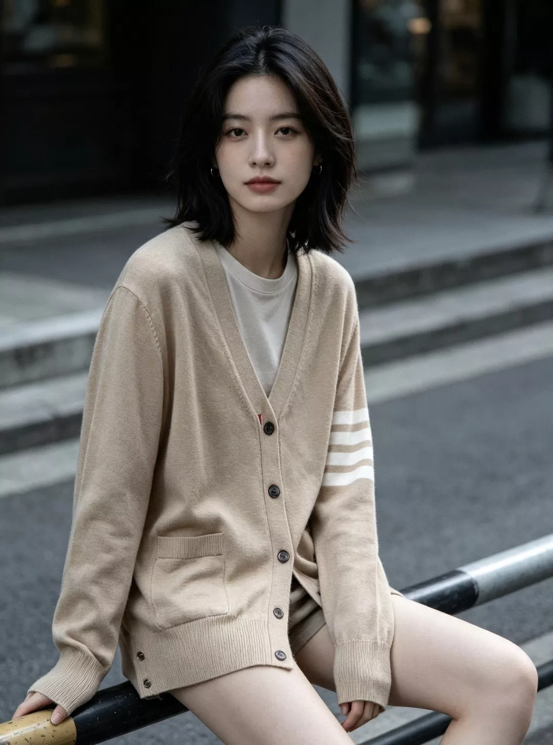톰브라운 메리노 울 브이넥 긴소매 가디건 상세 이미지 17
