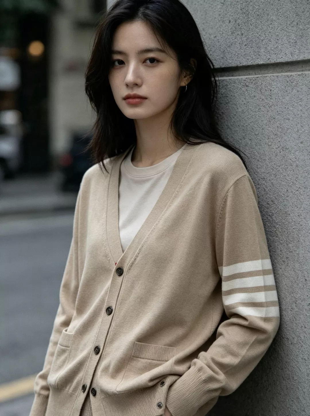 톰브라운 메리노 울 브이넥 긴소매 가디건 상세 이미지 18