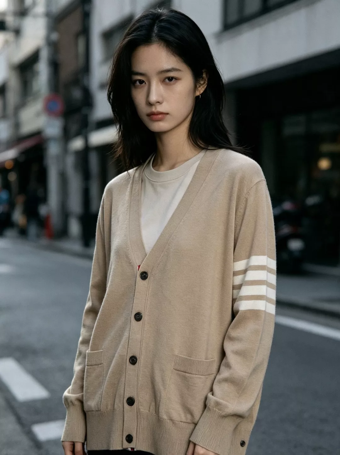톰브라운 메리노 울 브이넥 긴소매 가디건 상세 이미지 16