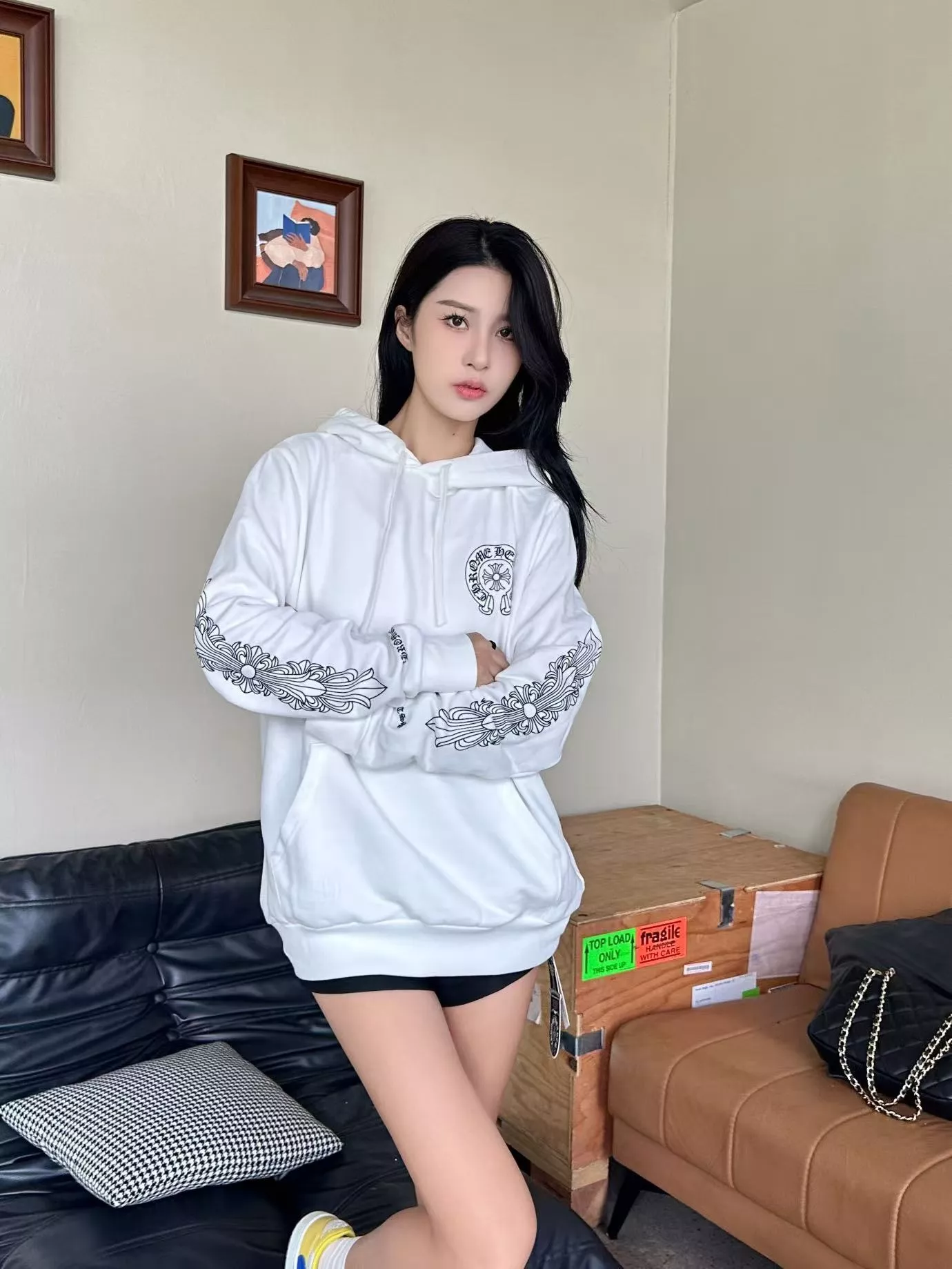 크롬하츠 로스앤젤레스 한정 긴소매 후드 티셔츠 상세 이미지 13