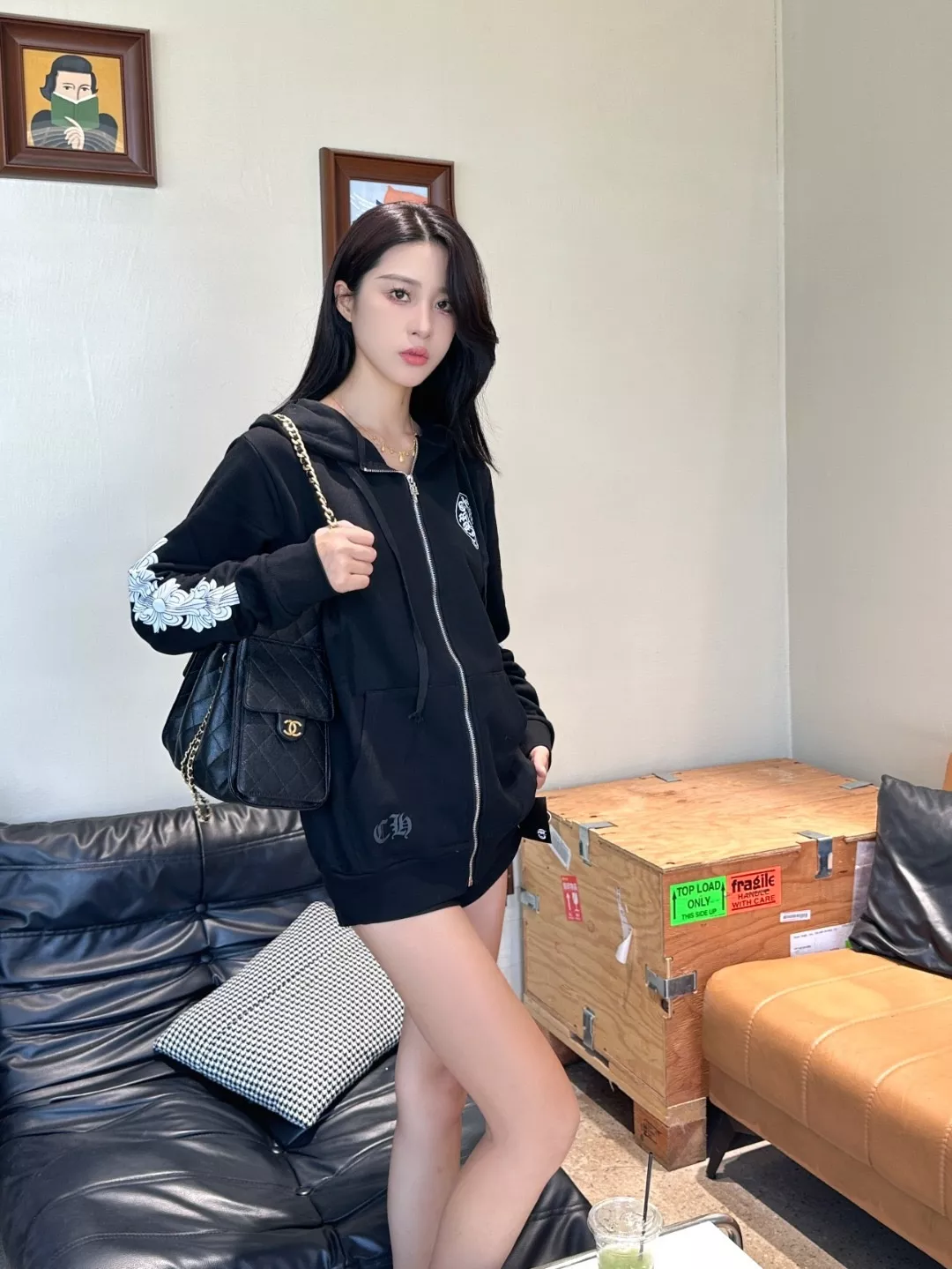 크롬하츠 긴소매 프린트 후드 집업 재킷 상세 이미지 12