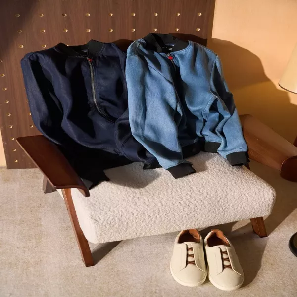 키톤 워싱 코튼 스탠드칼라 집업 재킷