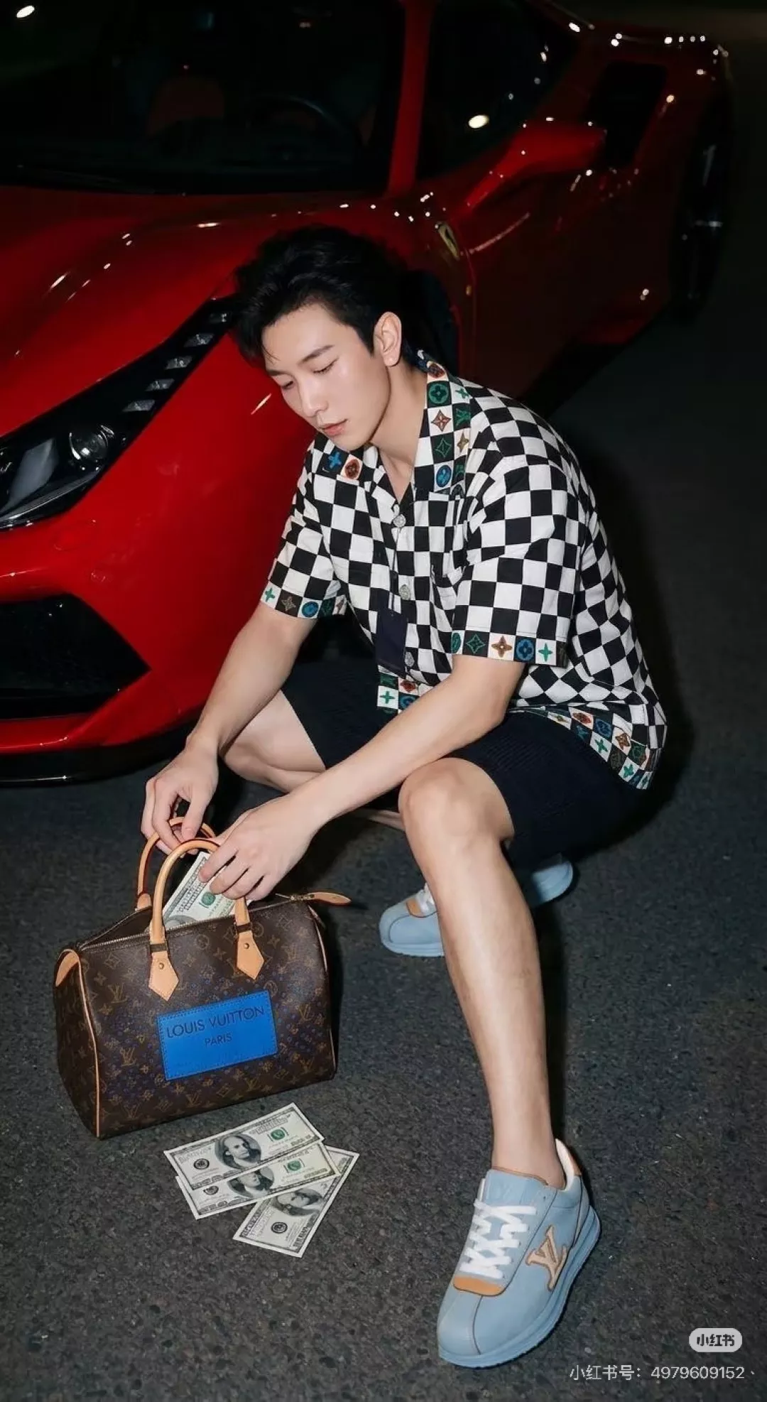 루이비통 체커보드 로고 프린트 반소매 셔츠 상세 이미지 11